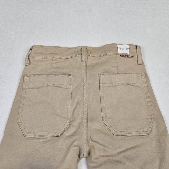 Hudson Women Taylor High Waist Flare Jean Park Beige Patch Pocket 27 Stretch Tan - Picture 5 of 16